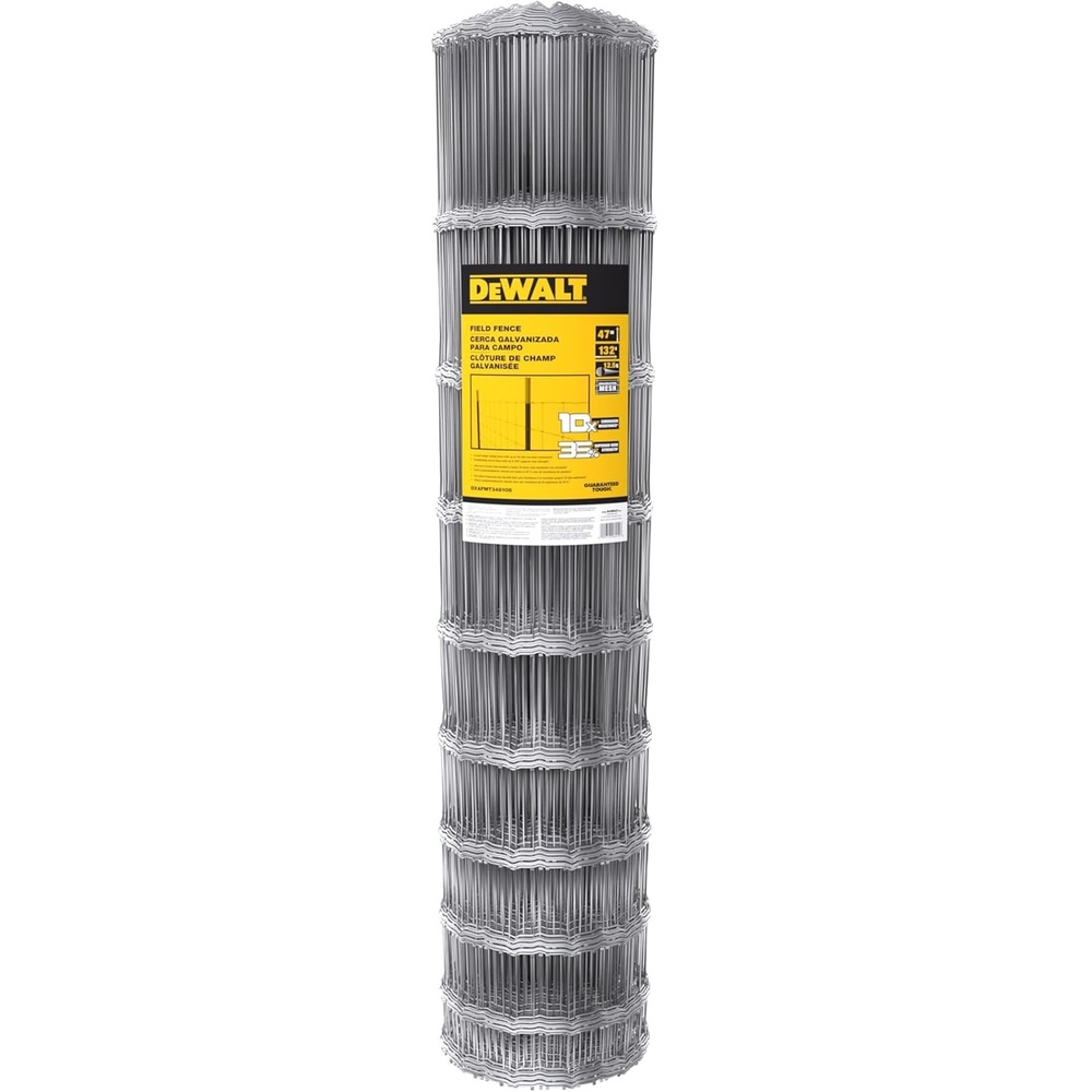 image:imageDeWALT Field Fence 47 in x 132 ft 125Gauge Galvanized Steel for Livestock Enclosures Pasture Fencing Farm and Property Protection47 in x 132 ft