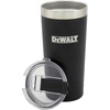 DEWALT 20 Ounce Stainless Steel Vacuum Insulated Tumbler, Black | 18/8 Stainless Steel Construction, Dual‑Wall Vacuum Insulation For Hot and Cold Drinks, Clear BPA‑Free Flip‑Top Lid(20 Ounces)