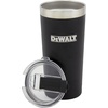 DEWALT 20 Ounce Stainless Steel Vacuum Insulated Tumbler, Black | 18/8 Stainless Steel Construction, Dual‑Wall Vacuum Insulation For Hot and Cold Drinks, Clear BPA‑Free Flip‑Top Lid(20 Ounces (Pack of 12))