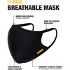 DEWALT Cooling Black Face Masks, Adjustable Fit & Neck Strap, Breathable Reusable Moisture Wicking, Nose Wire & Ear Adjusters