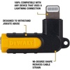 DEWALT Heavy Duty 3.5mm to Lightning Adapter, 90Degree L Connector Female to 3.5mm Male Headphone Jack Adapter for iPhone, Compatible Lightning to 3.5 mm Headphone Jack Adapters, Adapts Legacy Devices