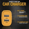 DEWALT Heavy Duty 4 Port USB C Car Charger Multiport, Fast 60W USB Cigarette Lighter Adapter, PD Type C Multi Car Phone Charger, Cell Phone Automobile Chargers Compatible iPhone 17/16/15 Samsung(2-Ports-USB A)