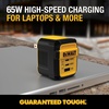 DEWALT Heavy Duty 49.5W Dual USB & USB C Charger Block (Cable Not Included), USBC Power Adapter, 2 Port Compact Foldable Fast Wall Charger for iPhone 17/16/15/14 Galaxy Pixel 4/3 iPad – Black & Yellow(Yellow)