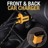 DEWALT Heavy Duty 72W 5 Port USB Car Charger Multiport, iPhone 17 Multi USB Car Charger, Fast Charge PD & QC3.0 Cigarette Lighter Adapter w/ 6FT Cable, Type C Front/Back Charging for Multiple Devices