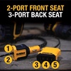 DEWALT Heavy Duty 72W 5 Port USB Car Charger Multiport, iPhone 17 Multi USB Car Charger, Fast Charge PD & QC3.0 Cigarette Lighter Adapter w/ 6FT Cable, Type C Front/Back Charging for Multiple Devices