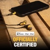 DEWALT Heavy Duty Earphones for Lightning, Compatible w/Apple iPhone Headphones Wired, Jobsite Water-Resistant for iPhone Headphones Wired Lightning, Corded Earphones for iPhones 14 and Older