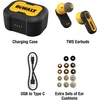 DEWALT Heavy Duty True Wireless Ear Buds, Bluetooth Headphones with Type C Charging Case Included, Over 37 Hours of Battery Life, Easy Setup for iPhone, Perfect for Jobsite, Outdoor Work, Yellow(Yellow)