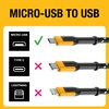 DEWALT Heavy Duty USB to Micro-USB Cable, Jobsite Micro USB Connector Cable, High Speed Charging Cord for Compatible Android Phones, Cameras, Legacy Devices, 10 ft (Black)(6 Foot)