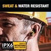 DEWALT Heavy Duty Wired Earphones with Microphone, Jobsite Earbuds Wired 3.5mm, Water-Resistant 3.5mm Earbuds with Mic, Connected Headphones for Outdoor Work(3.55mm Headphones)