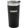 DEWALT 20 Ounce Stainless Steel Vacuum Insulated Tumbler, Black | 18/8 Stainless Steel Construction, Dual‑Wall Vacuum Insulation For Hot and Cold Drinks, Clear BPA‑Free Flip‑Top Lid(20 Ounces)
