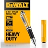 DEWALT Heavy Duty 3-in-1 Mini Stylus Pocket Pen, Tablet Pens for iPad, EDC Touch Screen Pens, Ballpoint w/Touchscreen Tip, Keypad Tip, Compatible iPhone Stylus Pen, Extra Ink Cartridge