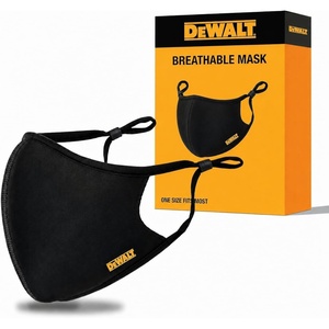 DEWALT Cooling Black Face Masks, Adjustable Fit & Neck Strap, Breathable Reusable Moisture Wicking, Nose Wire & Ear Adjusters