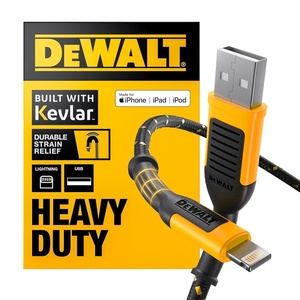 DEWALT Heavy Duty USB to Lightning Cable [Apple MFiCertified] Durable iPhone Charger, Lightning Cables, Fast Charging iPhone Charger Cord Compatible w/iPhones 14/13/12/11 Pro Max iPad AirPods, 4FT(10 Foot)