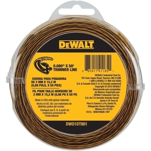 Dewalt Trimmer LINE .080X225FT DWO1DT802(50-Feet by 0.080-Inch)