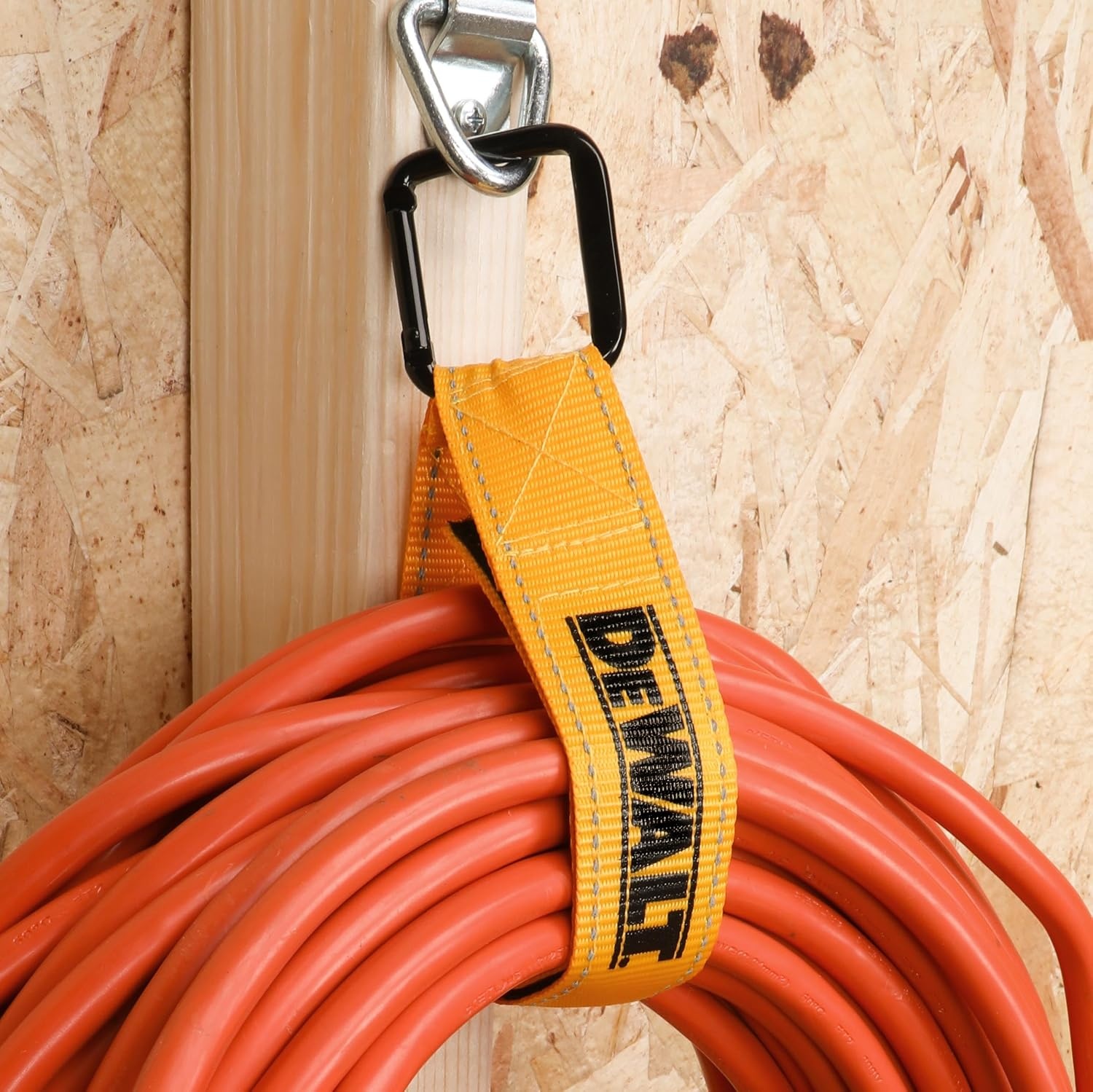 image:imageDEWALT 12512 LightDuty Reuseable Carabiner Utility Straps 2Pack Quickly Clip and Connect Components Reflective Stitiching Weather amp Wear Resistant Straps Adjustable Hook amp Loop Closure