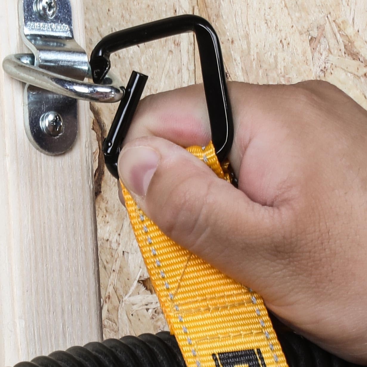 image:imageDEWALT 12512 LightDuty Reuseable Carabiner Utility Straps 2Pack Quickly Clip and Connect Components Reflective Stitiching Weather amp Wear Resistant Straps Adjustable Hook amp Loop Closure
