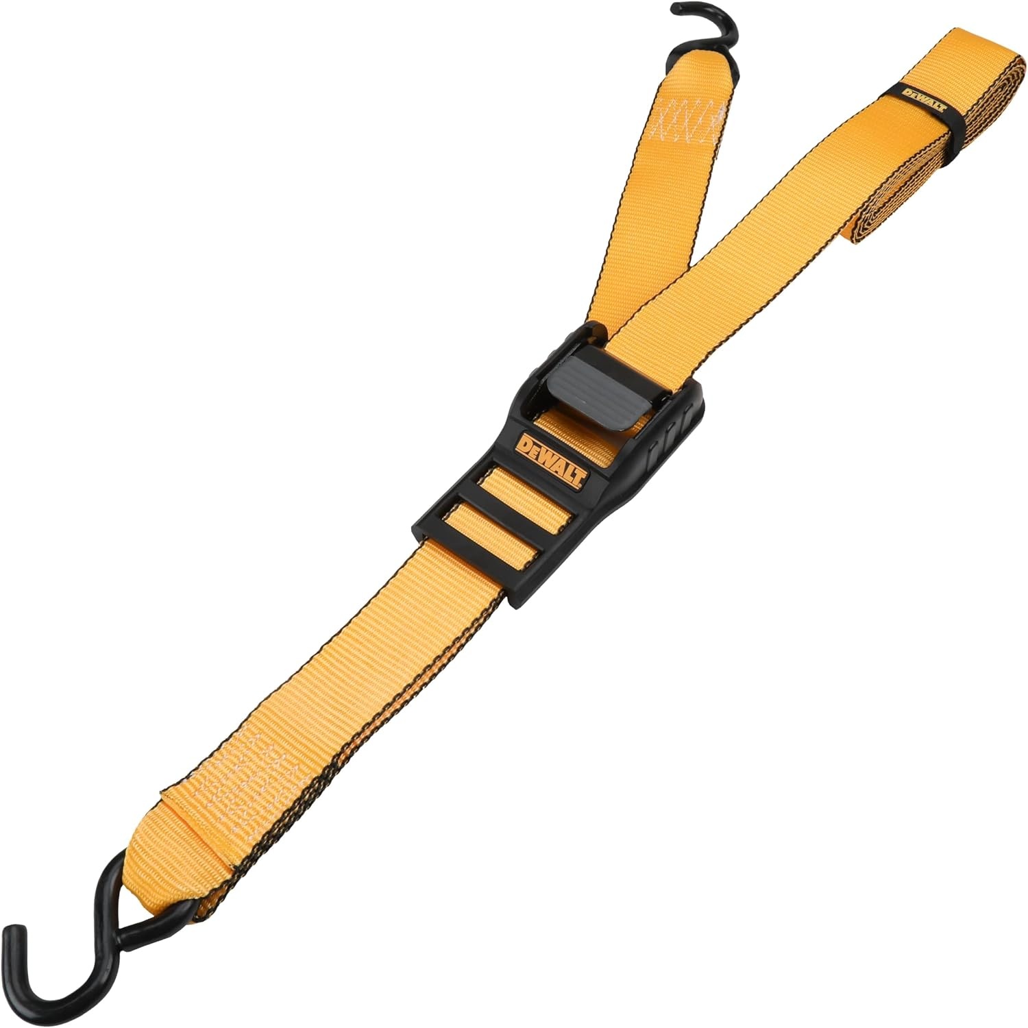 image:imageDEWALT 125142000 lbs MidDuty Cam Buckle TieDown Straps 2Pack HeavyGauge Steel Frame Armored Rubber Shroud PreThreaded WeatherResistant StrapsCoated SHooks For Midweight Cargo2 x 10