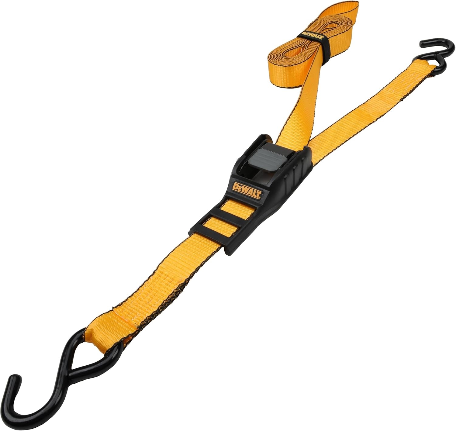 image:imageDEWALT 125142000 lbs MidDuty Cam Buckle TieDown Straps 2Pack HeavyGauge Steel Frame Armored Rubber Shroud PreThreaded WeatherResistant StrapsCoated SHooks For Midweight Cargo125 x 14