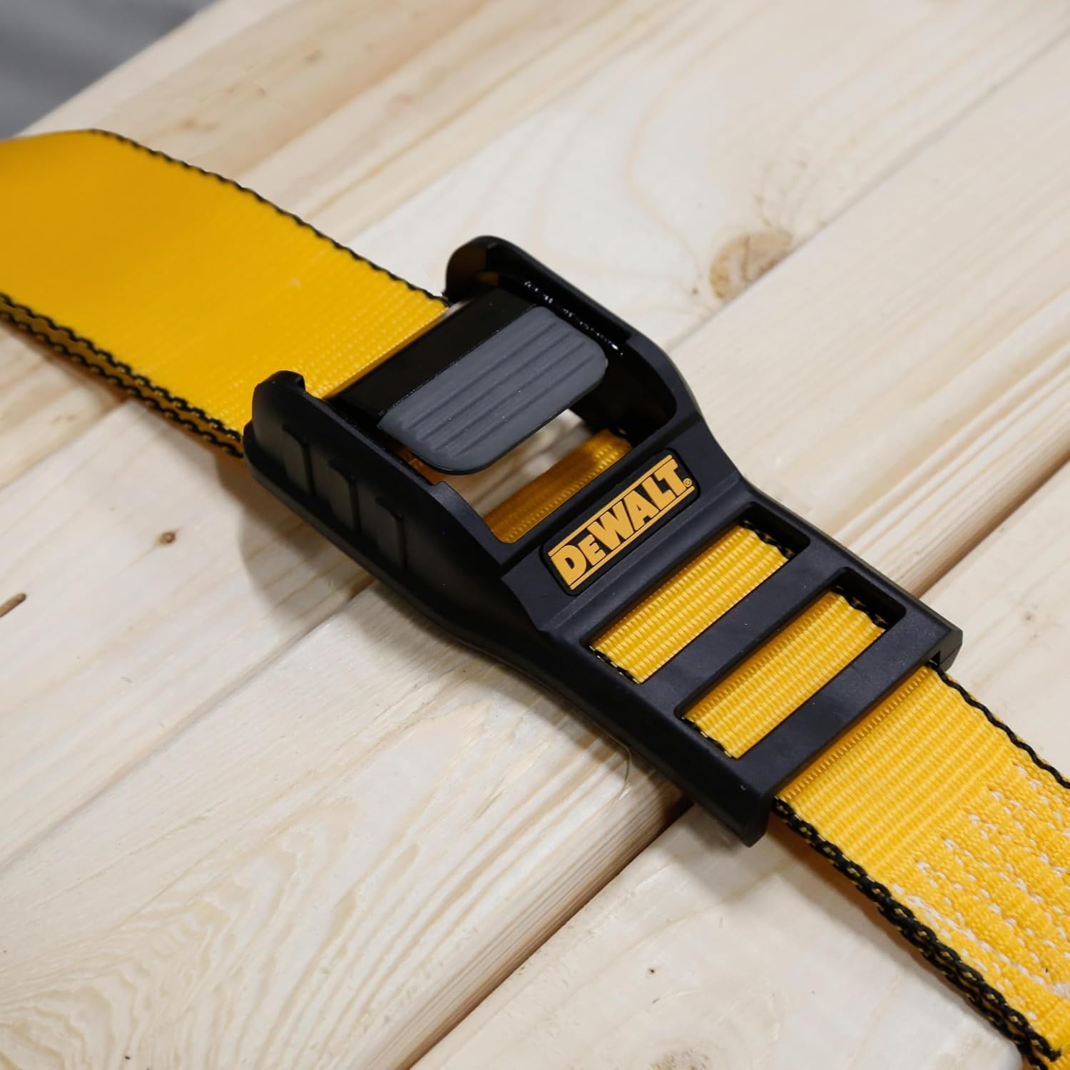 image:imageDEWALT 125142000 lbs MidDuty Cam Buckle TieDown Straps 2Pack HeavyGauge Steel Frame Armored Rubber Shroud PreThreaded WeatherResistant StrapsCoated SHooks For Midweight Cargo2 x 10