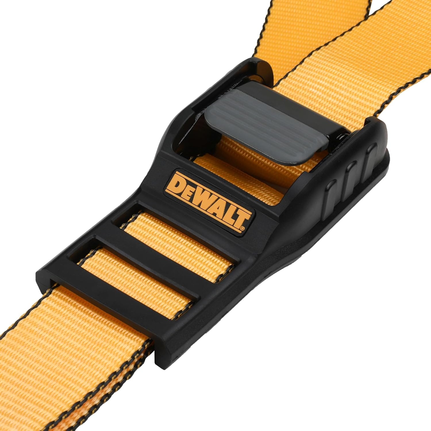 image:imageDEWALT 125142000 lbs MidDuty Cam Buckle TieDown Straps 2Pack HeavyGauge Steel Frame Armored Rubber Shroud PreThreaded WeatherResistant StrapsCoated SHooks For Midweight Cargo2 x 10