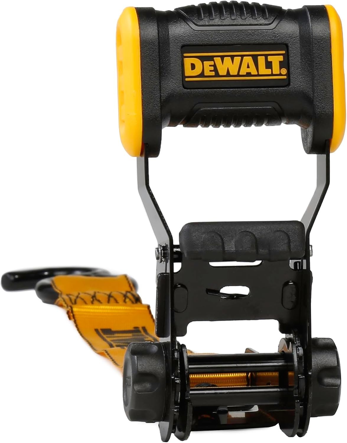 image:imageDEWALT 15165000 lbs HeavyDuty Ratchet Straps 2Pack Ergonomic Open Grip Handles Armored Side Caps WearWeatherResistant Straps Coated Double JHooksSecure Heavyweight Cargo8 Pack