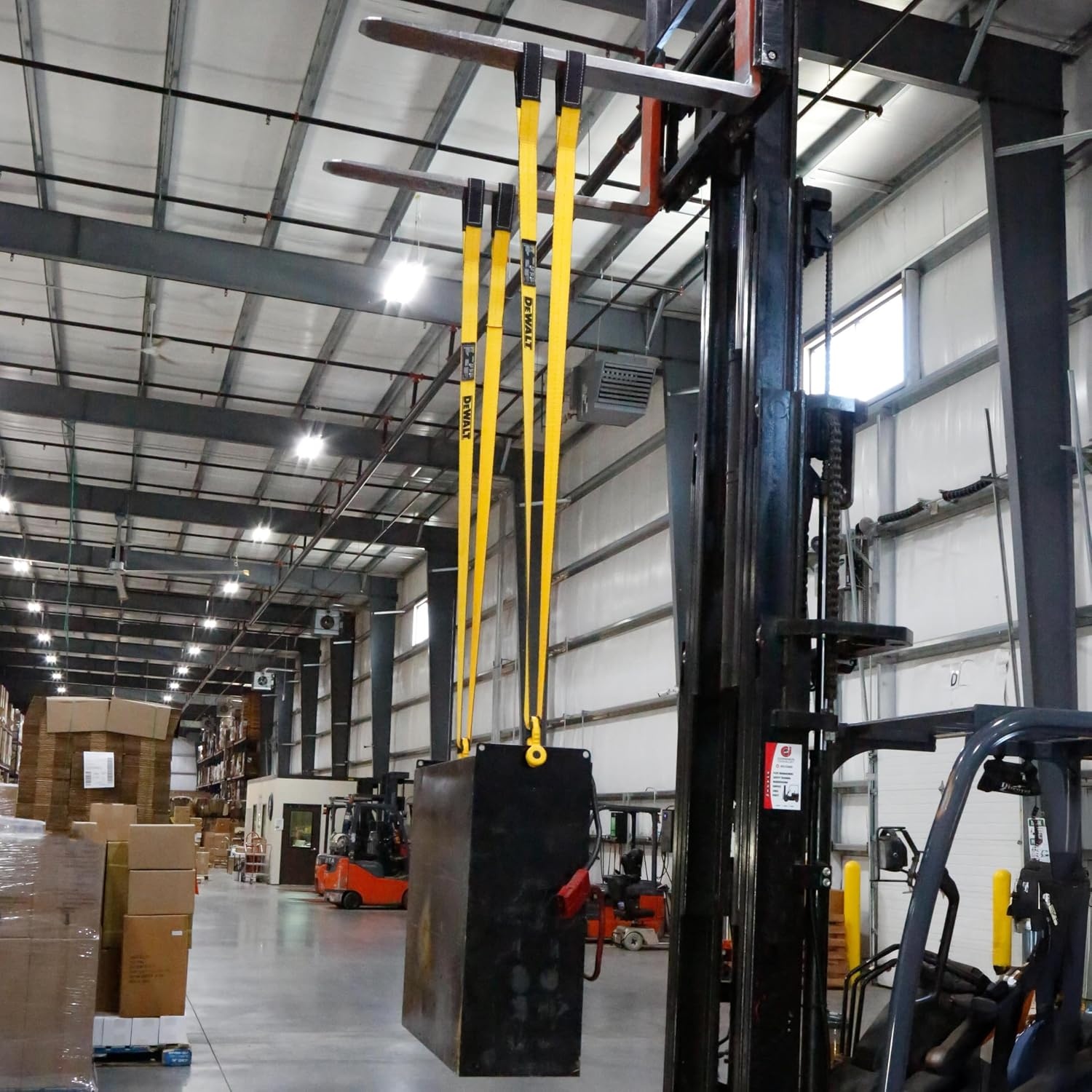 image:imageDEWALT 212 1Ply Type 3 Class 7 HeavyDuty Lifting Sling 2Pack 6400 lbs Basket 3200 lbs Vertical 2560 lbs Choker Capacity Meets WSTDA Standards for Lifting Rigging Construction2 Pack