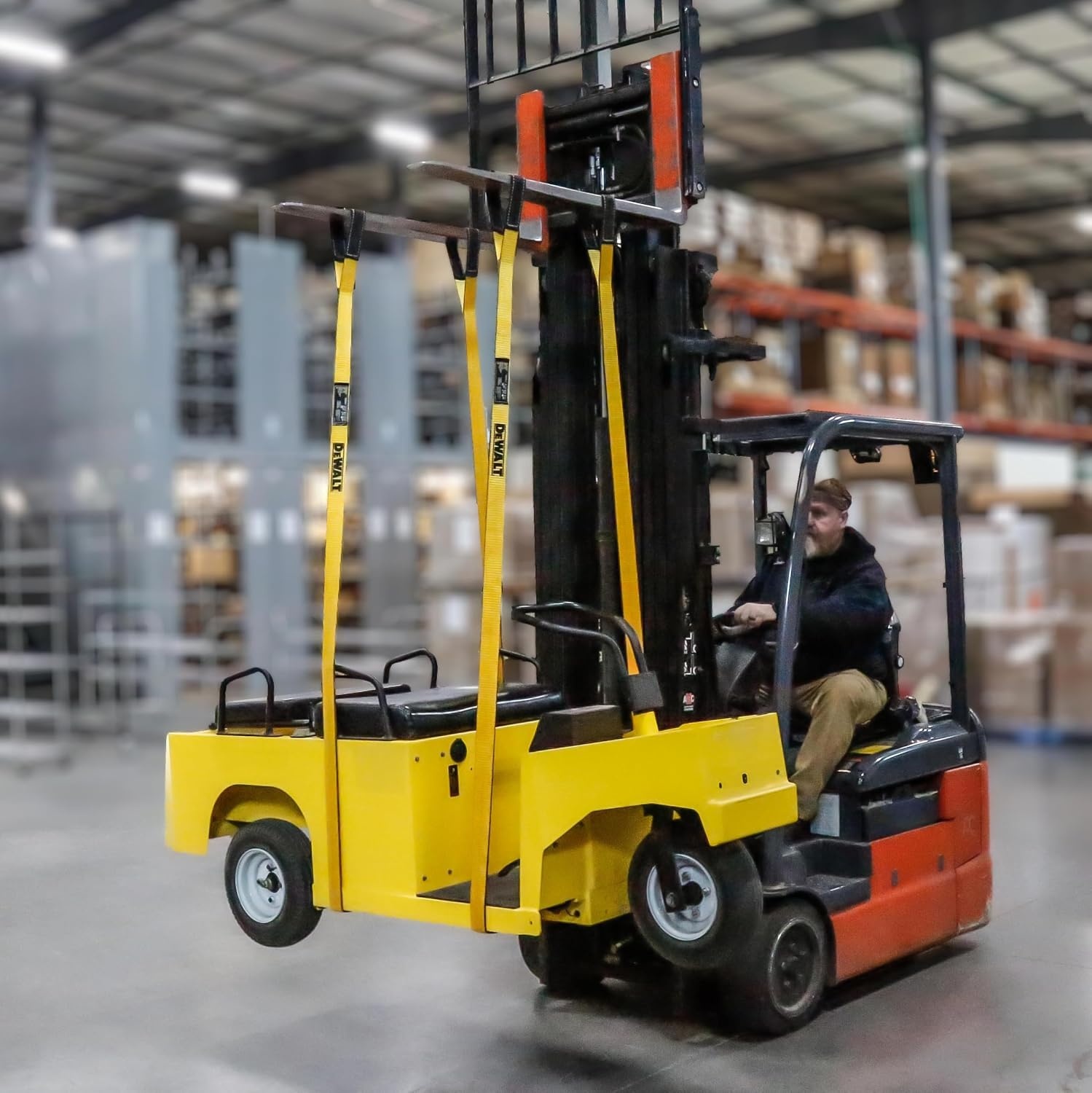 image:imageDEWALT 212 1Ply Type 3 Class 7 HeavyDuty Lifting Sling 2Pack 6400 lbs Basket 3200 lbs Vertical 2560 lbs Choker Capacity Meets WSTDA Standards for Lifting Rigging ConstructionSingle