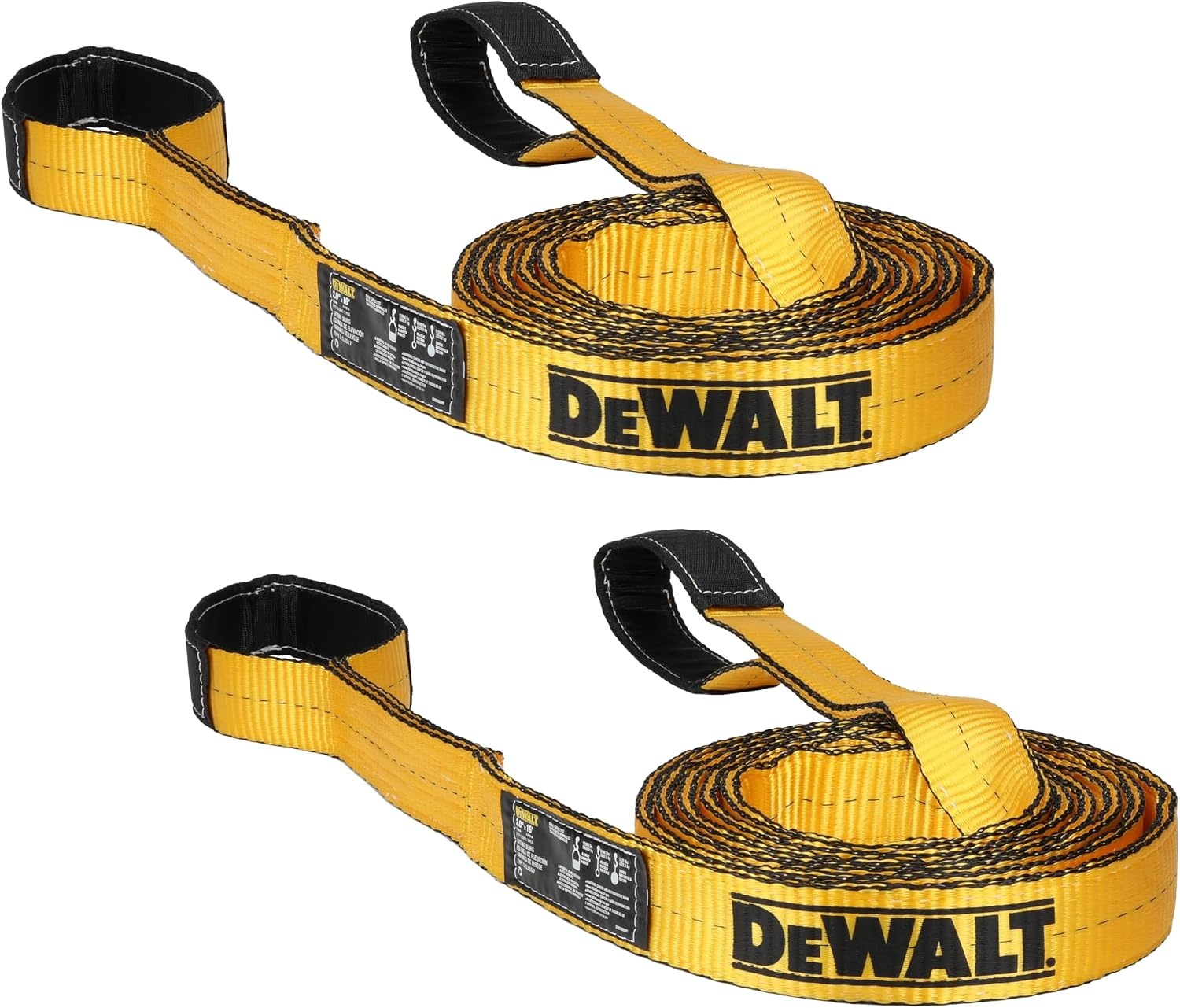 image:imageDEWALT 212 1Ply Type 3 Class 7 HeavyDuty Lifting Sling 2Pack 6400 lbs Basket 3200 lbs Vertical 2560 lbs Choker Capacity Meets WSTDA Standards for Lifting Rigging Construction2 Pack