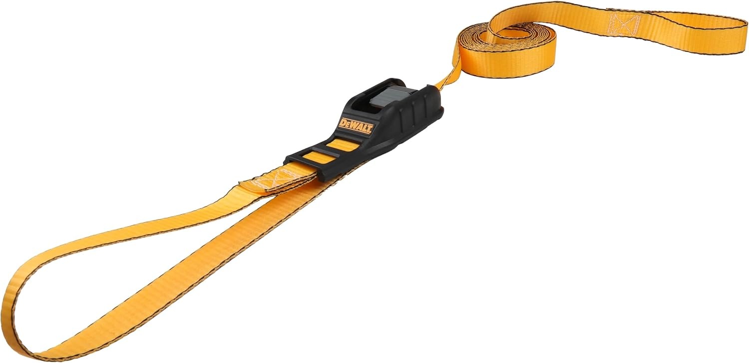 image:imageDEWALT 2163000 lbs MidDuty Lashing Straps 2Pack HeavyGauge Steel Frame Armored Rubber Cam Shroud Weather amp Wear Resistant Straps For Quick Bundling of Midweight Cargo1 x 10