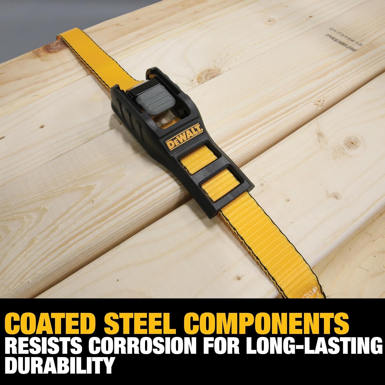 image:imageDEWALT 2163000 lbs MidDuty Lashing Straps 2Pack HeavyGauge Steel Frame Armored Rubber Cam Shroud Weather amp Wear Resistant Straps For Quick Bundling of Midweight Cargo1 x 10