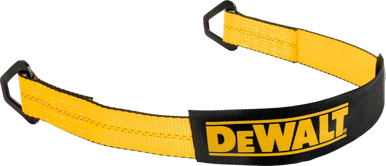image:imageDEWALT 22410000 lbs HeavyDuty Axle TieDown Strap Wrap Around Vehicle AxleScratchFree Anchor Points For Ratchet Straps Protective SleevesCoated DRingsMeets DOT Standards2 x 24