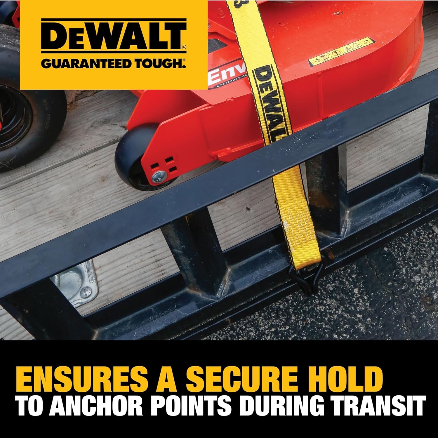 image:imageDEWALT 22710000 lbs Ratchet Straps with Double JHooks 6Pack WideGrip Ergonomic Handle Armored Side Caps DOT WSTDA WeatherResistant Straps Double JHooks for Industrial Cargo