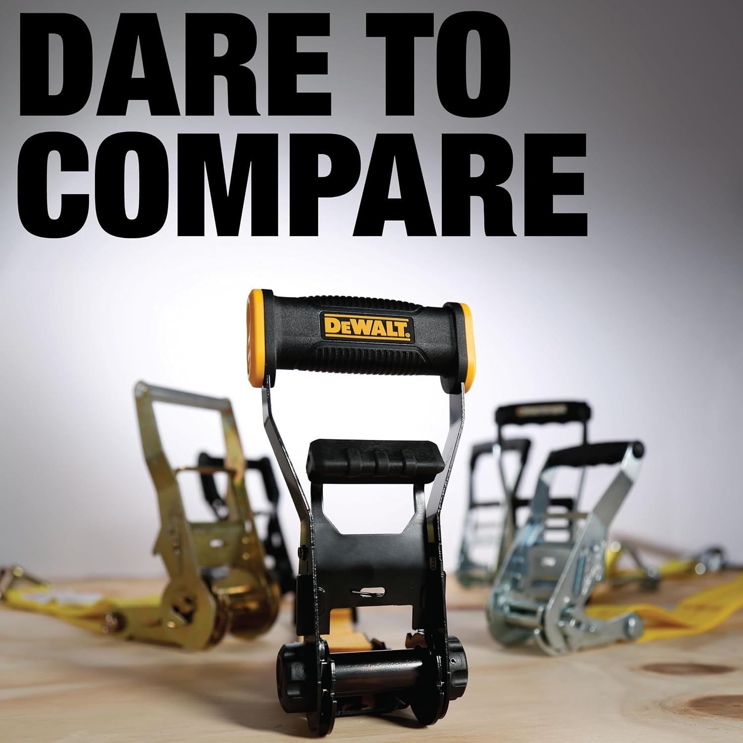 image:imageDEWALT 23010000 lbs Ratchet Strap with 18 Chain amp Steel Hooks WideGrip Ergonomic Handle Armored Side Caps DOT WSTDA WeatherResistant Straps 18 Chains Hooks for Industrial Cargo