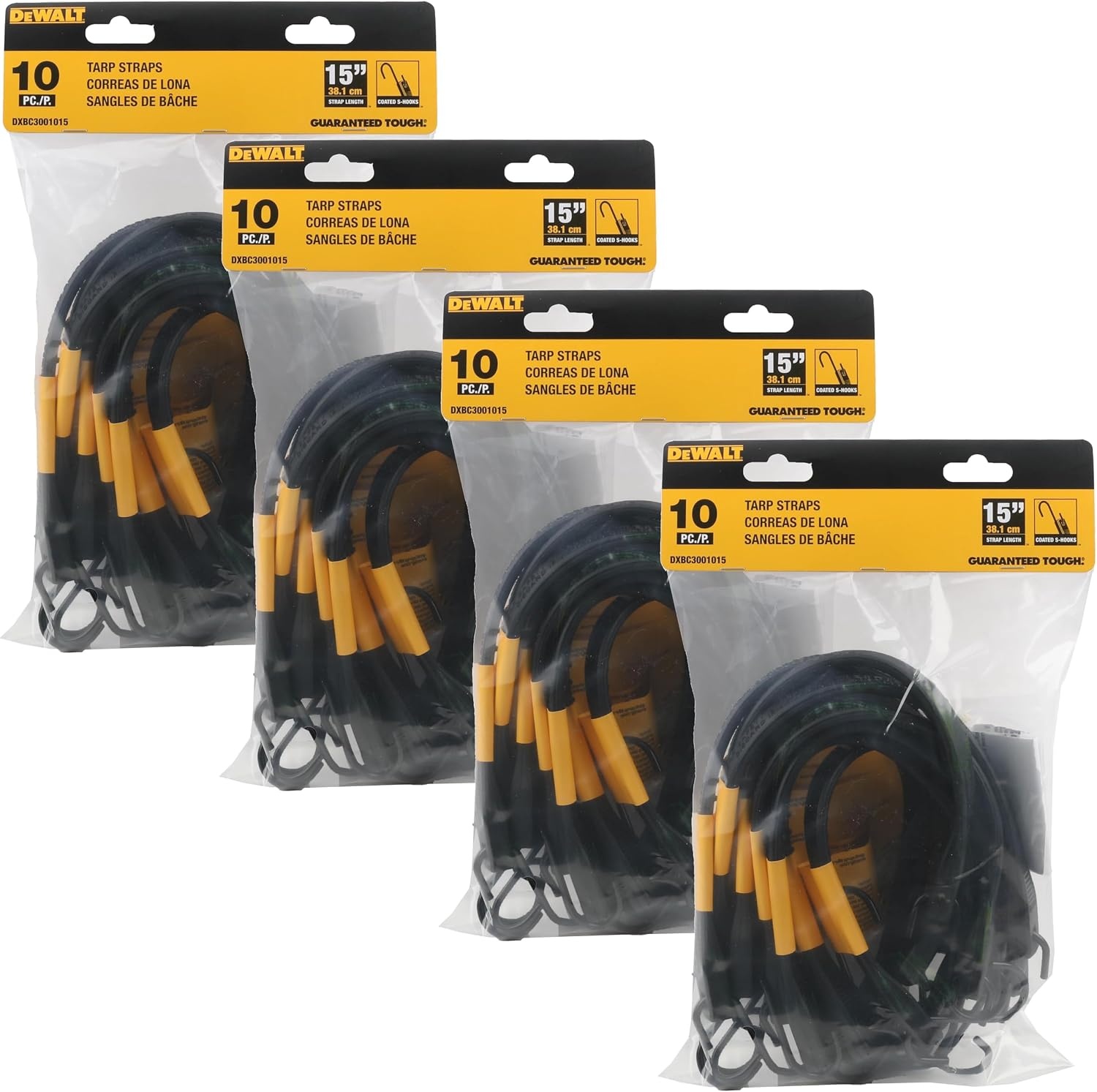 image:imageDEWALT 31 Natural Rubber Tarp Straps with Coated SHooks 40 Pack Flexible Rubber for Weather and Temp Resistance Coated SHooks Use for Temporary LightDuty JobsTarps amp Daily Hauls15