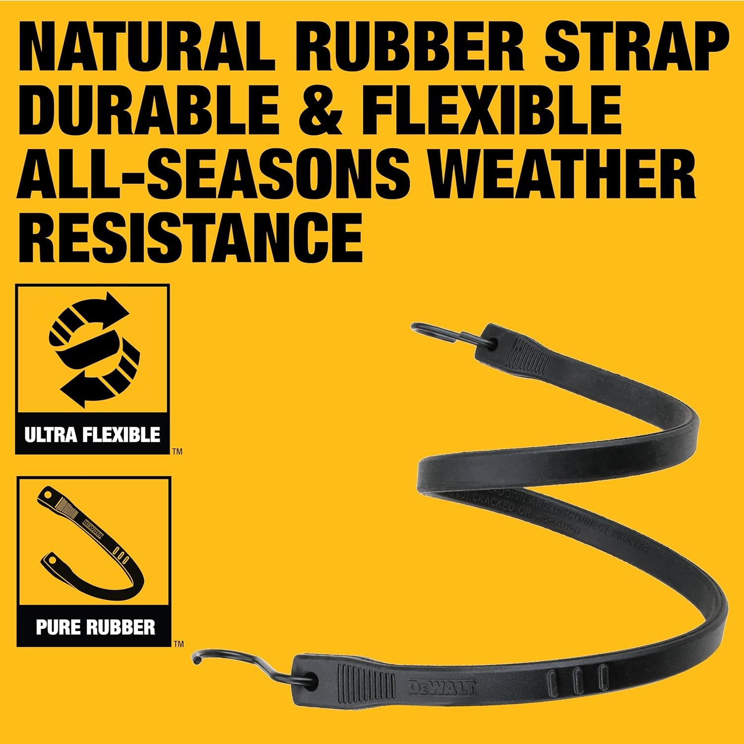 image:imageDEWALT 31 Natural Rubber Tarp Straps with Coated SHooks 40 Pack Flexible Rubber for Weather and Temp Resistance Coated SHooks Use for Temporary LightDuty JobsTarps amp Daily Hauls15