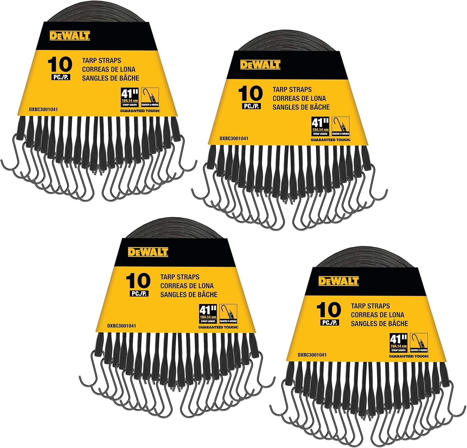 image:imageDEWALT 31 Natural Rubber Tarp Straps with Coated SHooks 40 Pack Flexible Rubber for Weather and Temp Resistance Coated SHooks Use for Temporary LightDuty JobsTarps amp Daily Hauls41