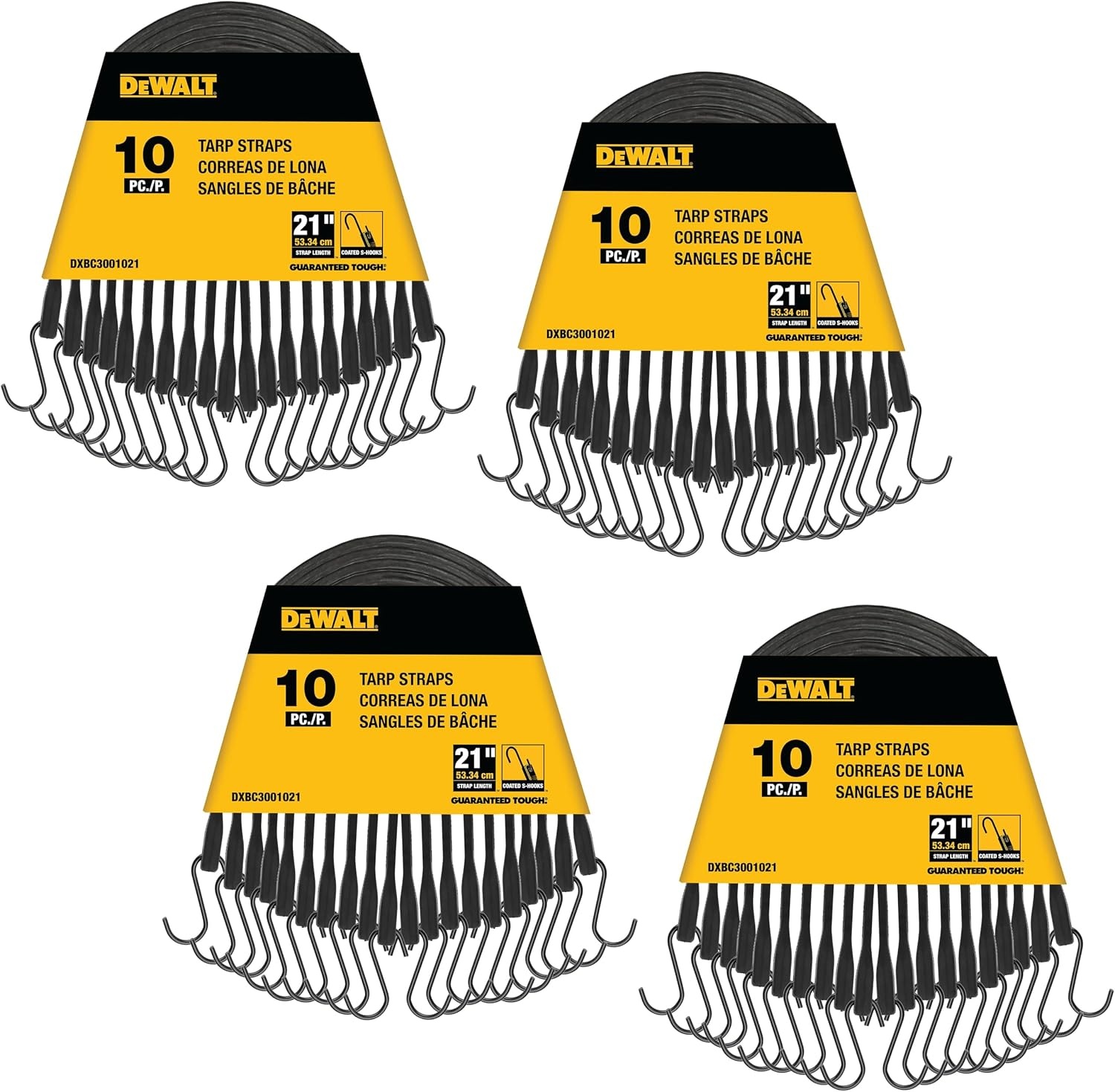 image:imageDEWALT 31 Natural Rubber Tarp Straps with Coated SHooks 40 Pack Flexible Rubber for Weather and Temp Resistance Coated SHooks Use for Temporary LightDuty JobsTarps amp Daily Hauls21