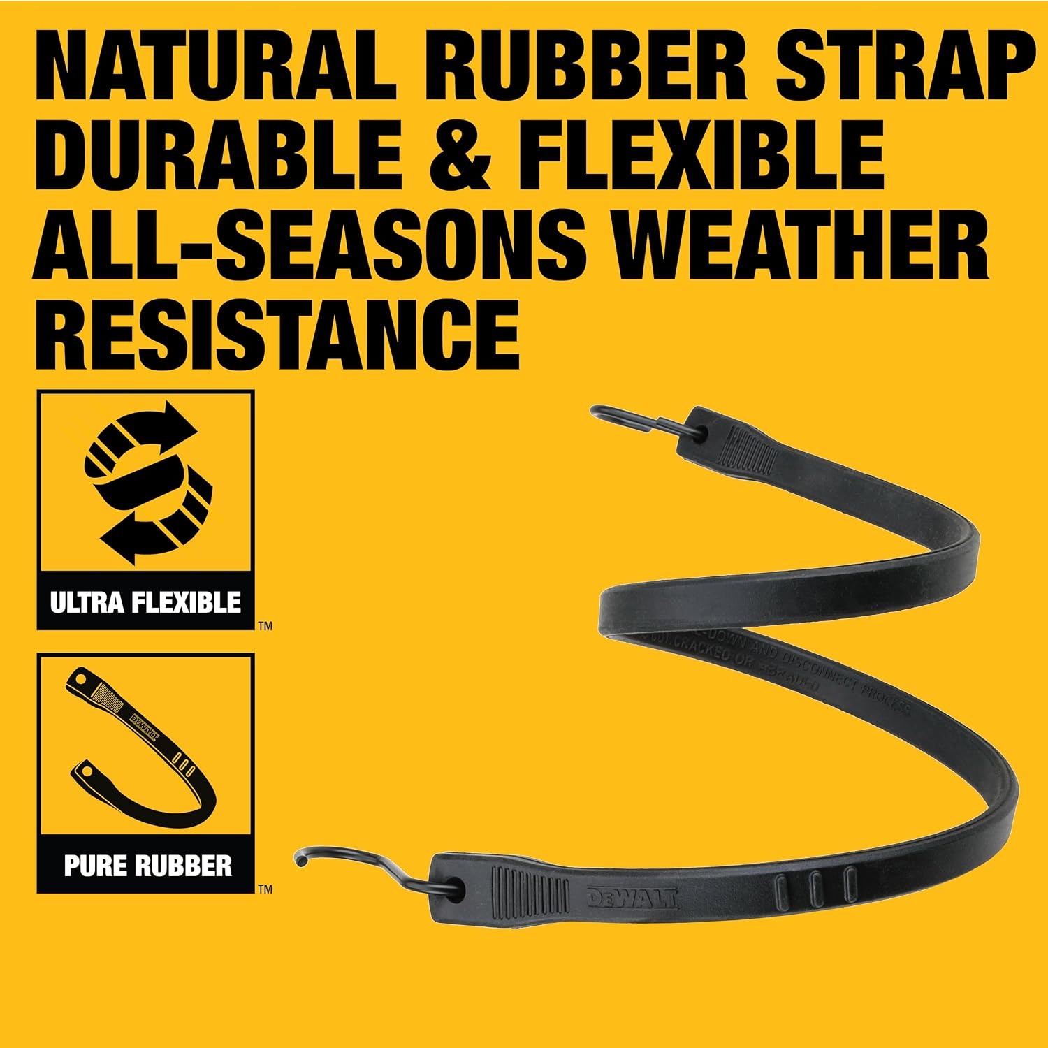 image:imageDEWALT 31 Natural Rubber Tarp Straps with Coated SHooks 40 Pack Flexible Rubber for Weather and Temp Resistance Coated SHooks Use for Temporary LightDuty JobsTarps amp Daily Hauls31