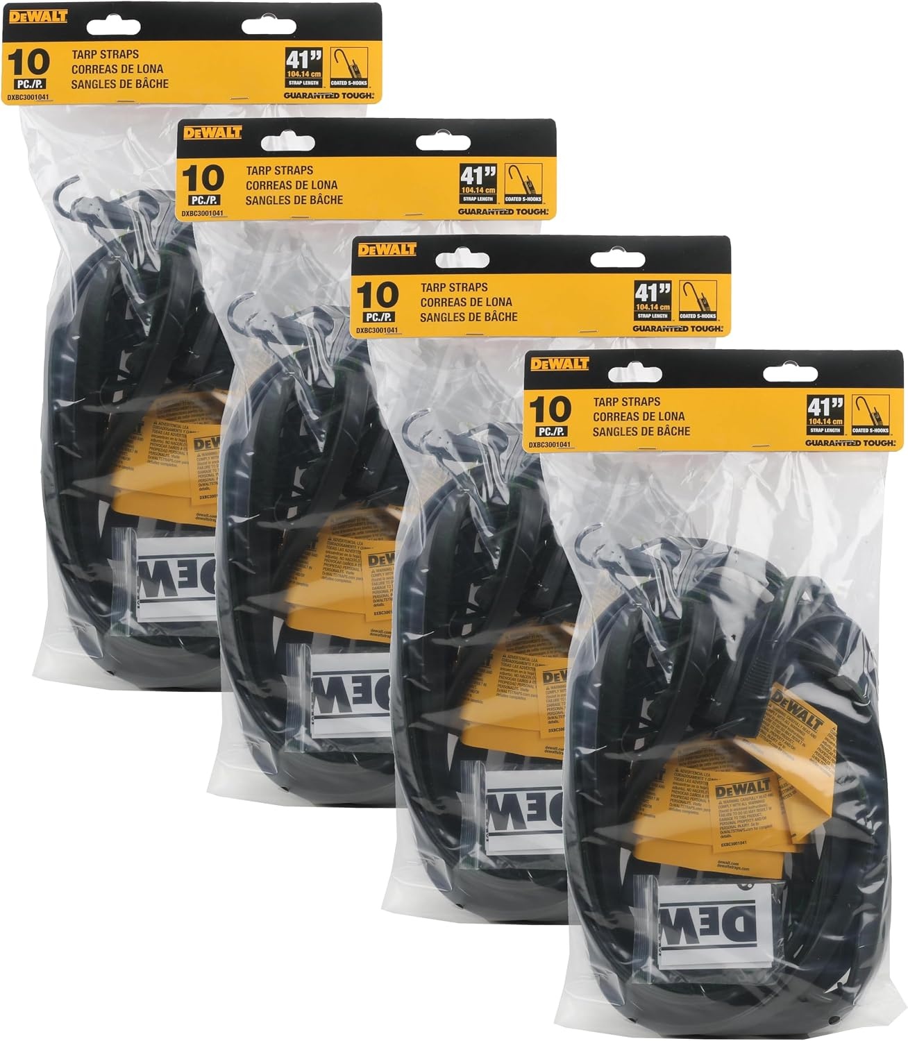 image:imageDEWALT 31 Natural Rubber Tarp Straps with Coated SHooks 40 Pack Flexible Rubber for Weather and Temp Resistance Coated SHooks Use for Temporary LightDuty JobsTarps amp Daily Hauls41