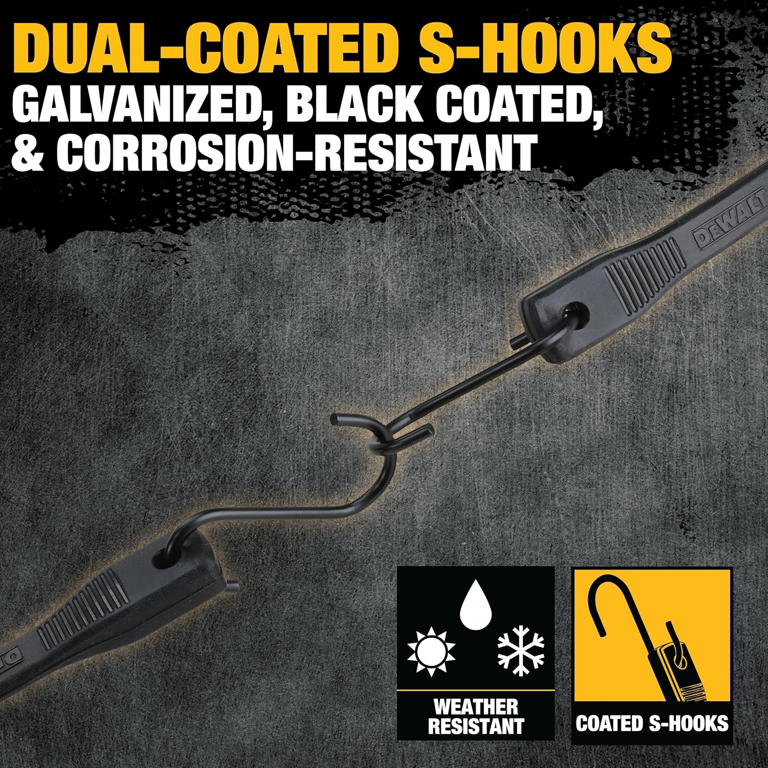 image:imageDEWALT 31 Natural Rubber Tarp Straps with Coated SHooks 40 Pack Flexible Rubber for Weather and Temp Resistance Coated SHooks Use for Temporary LightDuty JobsTarps amp Daily Hauls41