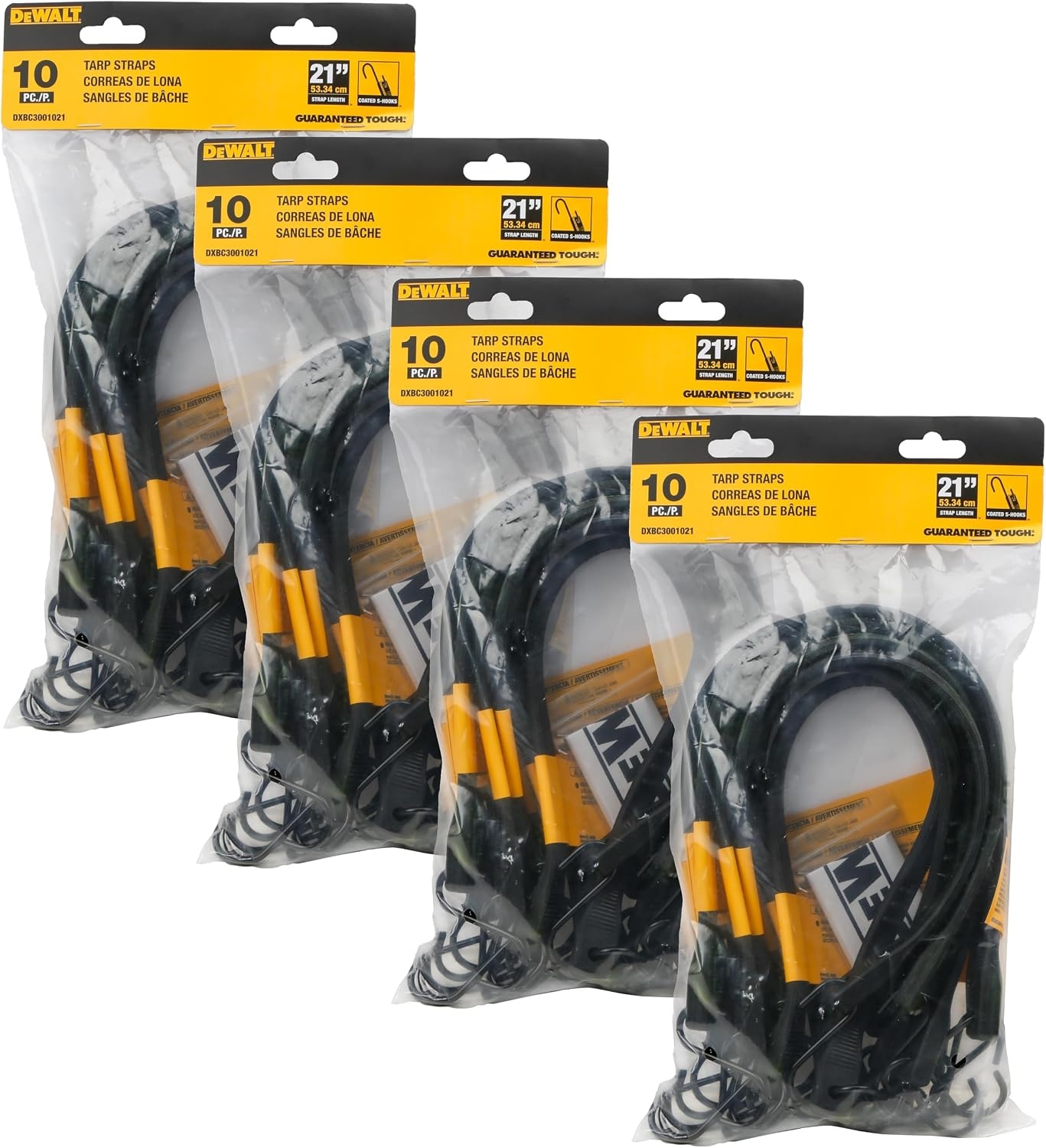 image:imageDEWALT 31 Natural Rubber Tarp Straps with Coated SHooks 40 Pack Flexible Rubber for Weather and Temp Resistance Coated SHooks Use for Temporary LightDuty JobsTarps amp Daily Hauls21
