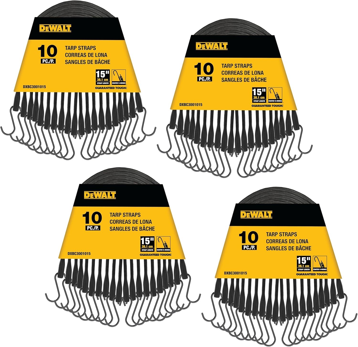 image:imageDEWALT 31 Natural Rubber Tarp Straps with Coated SHooks 40 Pack Flexible Rubber for Weather and Temp Resistance Coated SHooks Use for Temporary LightDuty JobsTarps amp Daily Hauls15