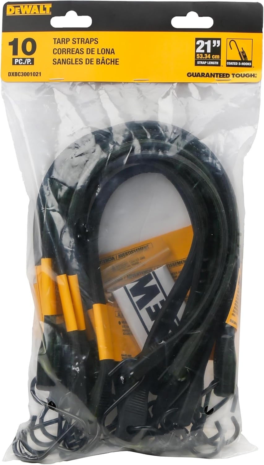 image:imageDEWALT 31 Natural Rubber Tarp Straps with Coated SHooks 40 Pack Flexible Rubber for Weather and Temp Resistance Coated SHooks Use for Temporary LightDuty JobsTarps amp Daily Hauls21