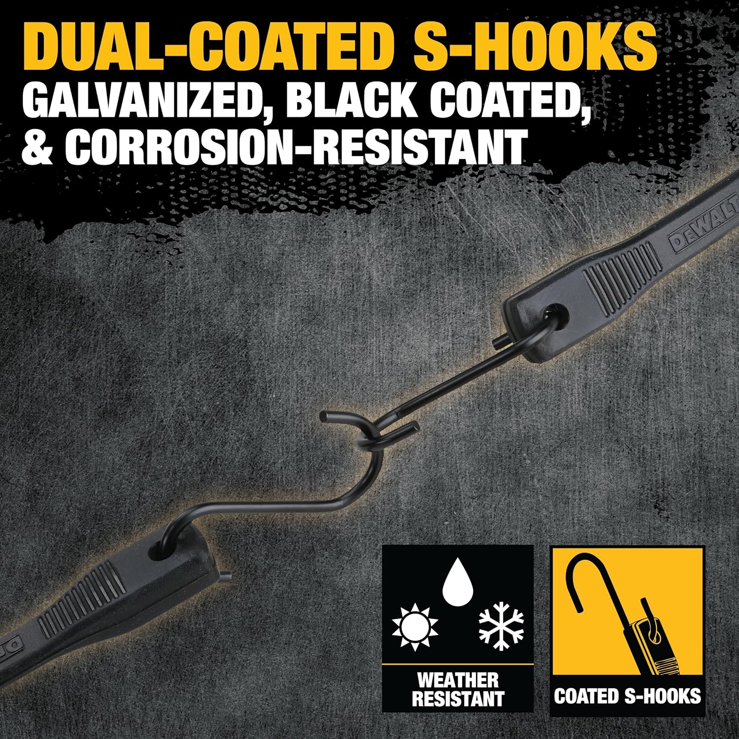 image:imageDEWALT 31 Natural Rubber Tarp Straps with Coated SHooks 40 Pack Flexible Rubber for Weather and Temp Resistance Coated SHooks Use for Temporary LightDuty JobsTarps amp Daily Hauls31