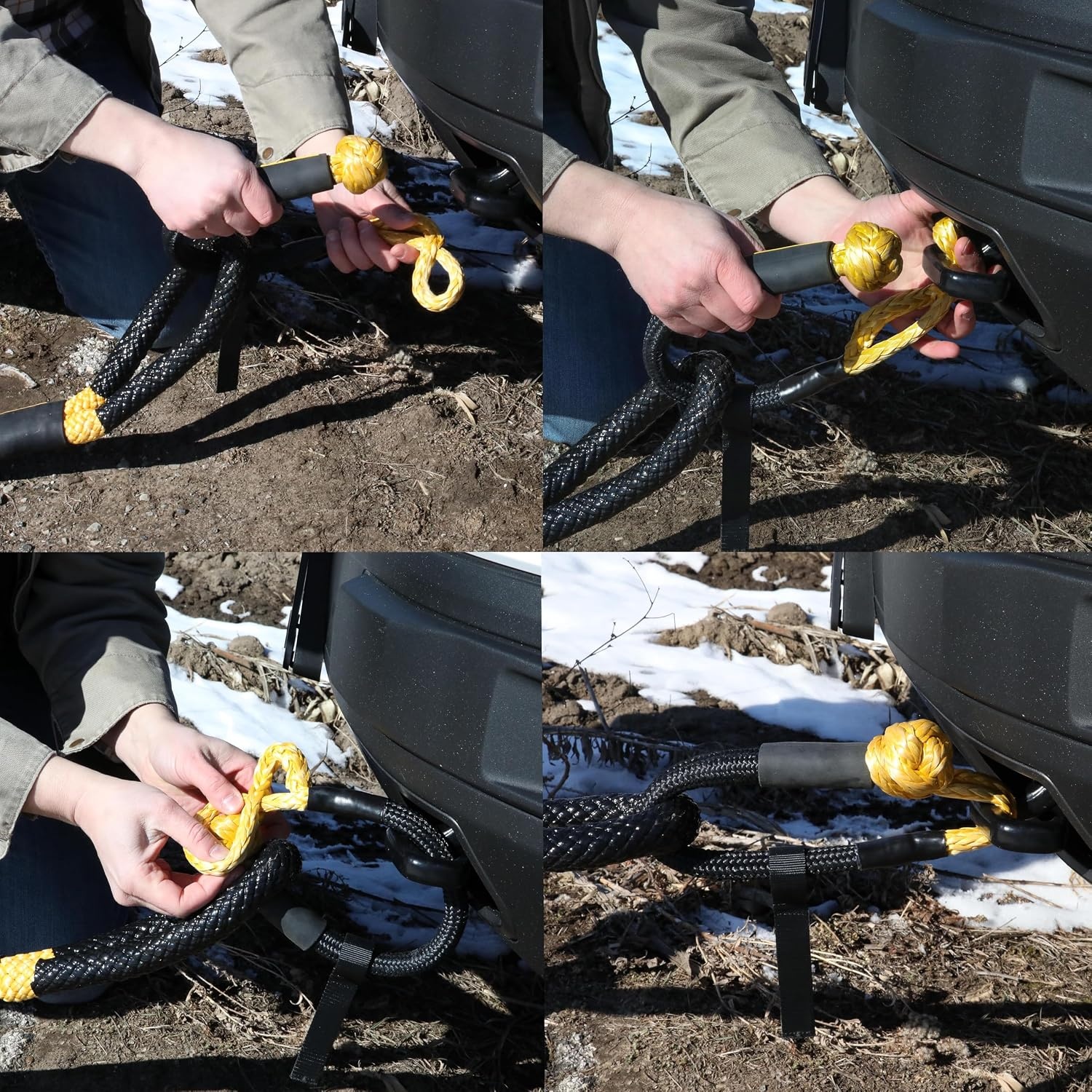 image:imageDEWALT 382432500 lbs HeavyDuty Kinetic Soft Shackle UHMWPE Diamond Knot with SelfTightening Loop Adaptive Design Fits Vehicle Anchor Points UltraStrong for Vehicle RecoveryKinetic Soft Shackles