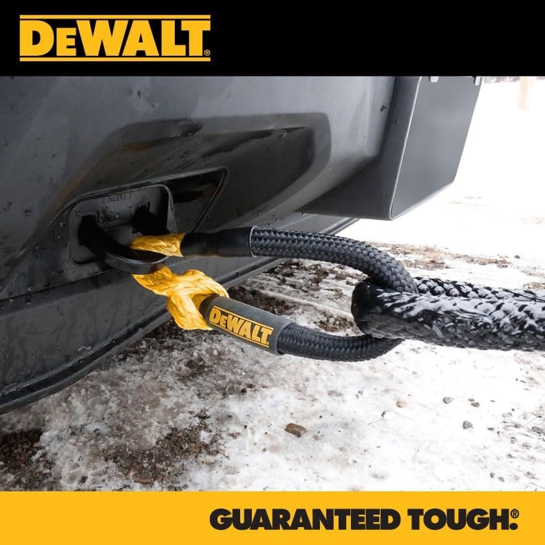 image:imageDEWALT 382432500 lbs HeavyDuty Kinetic Soft Shackle UHMWPE Diamond Knot with SelfTightening Loop Adaptive Design Fits Vehicle Anchor Points UltraStrong for Vehicle RecoveryKinetic Rope Soft Shackles Kit