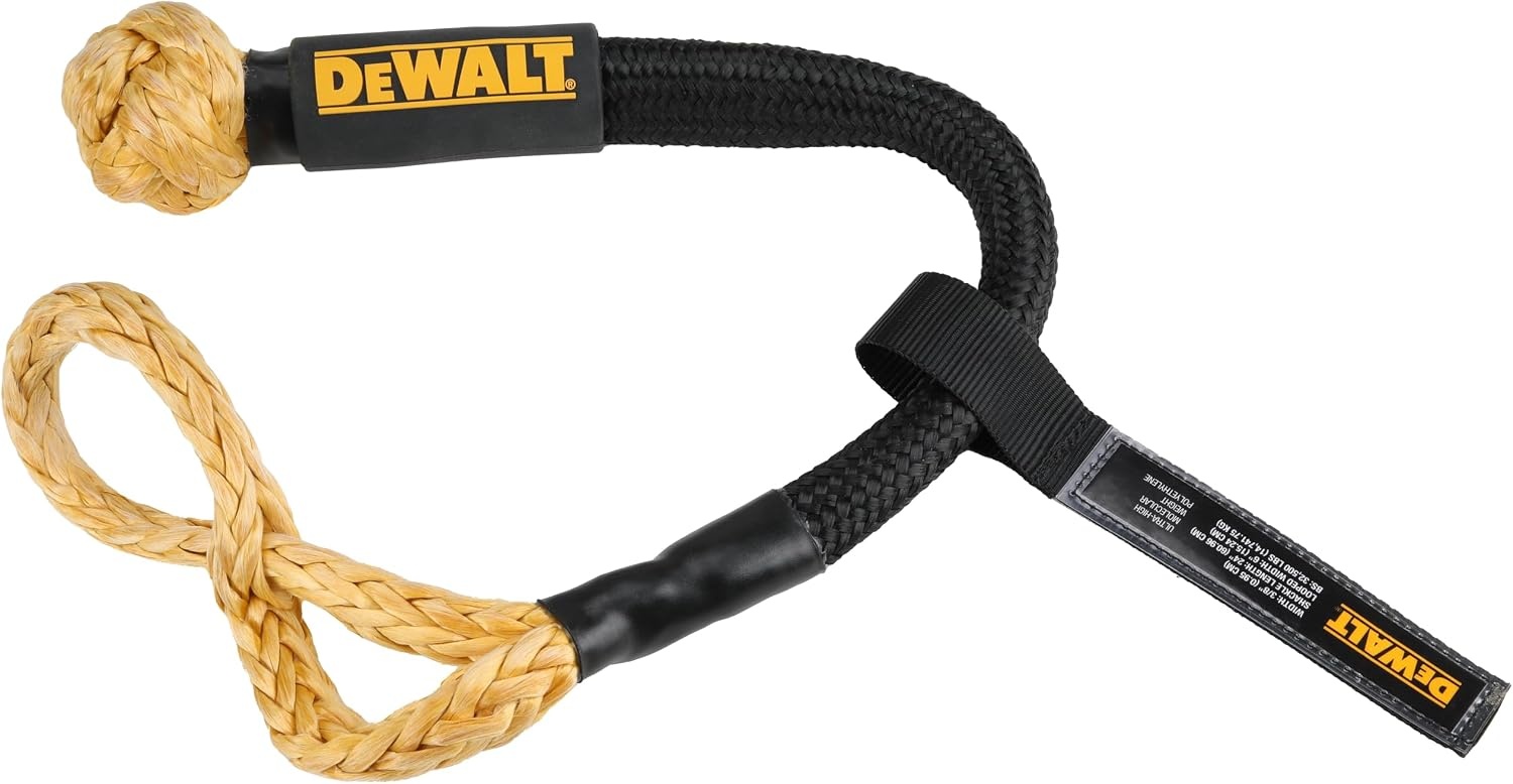 image:imageDEWALT 382432500 lbs HeavyDuty Kinetic Soft Shackle UHMWPE Diamond Knot with SelfTightening Loop Adaptive Design Fits Vehicle Anchor Points UltraStrong for Vehicle RecoveryKinetic Soft Shackles