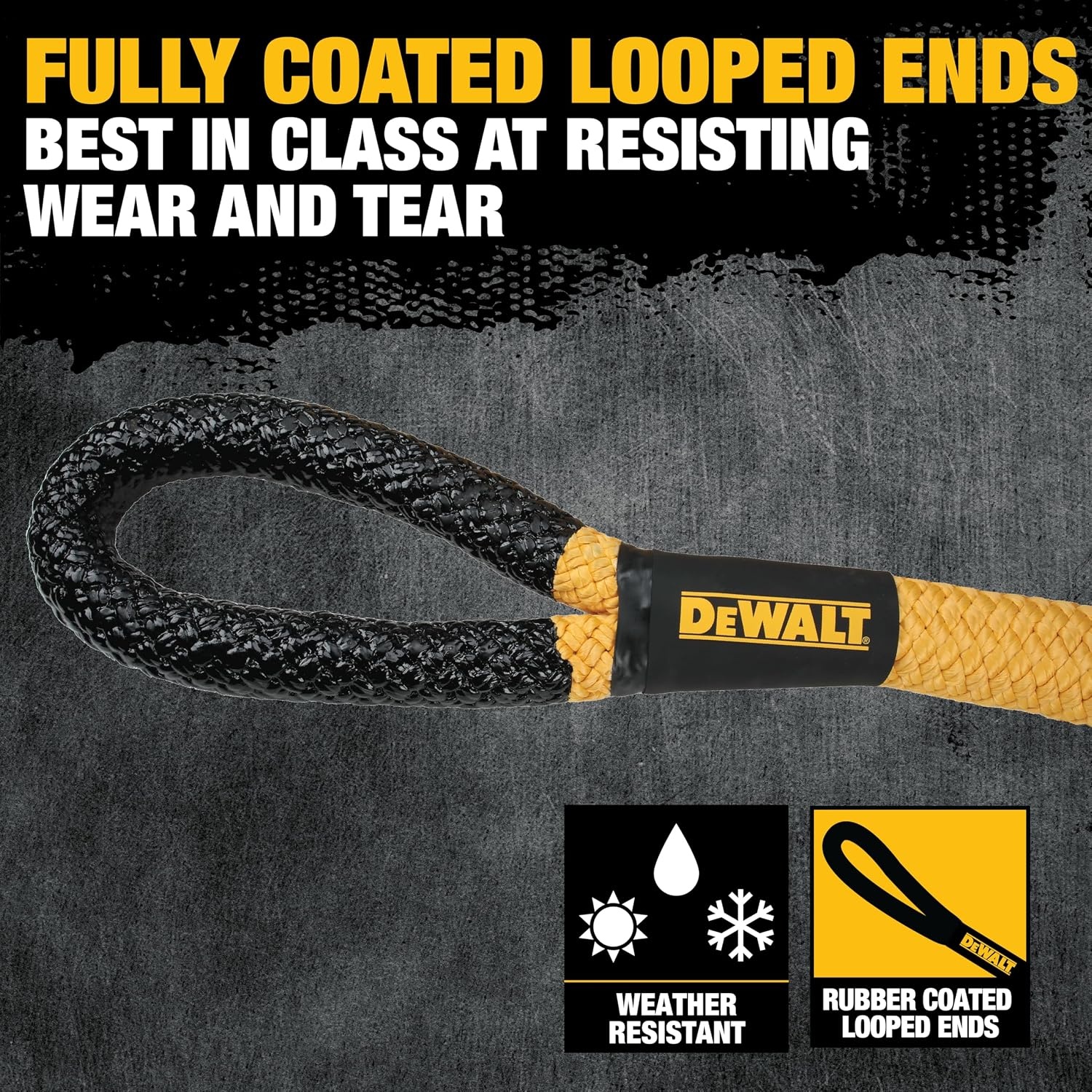 image:imageDEWALT 382432500 lbs HeavyDuty Kinetic Soft Shackle UHMWPE Diamond Knot with SelfTightening Loop Adaptive Design Fits Vehicle Anchor Points UltraStrong for Vehicle RecoveryKinetic Rope Soft Shackles Kit