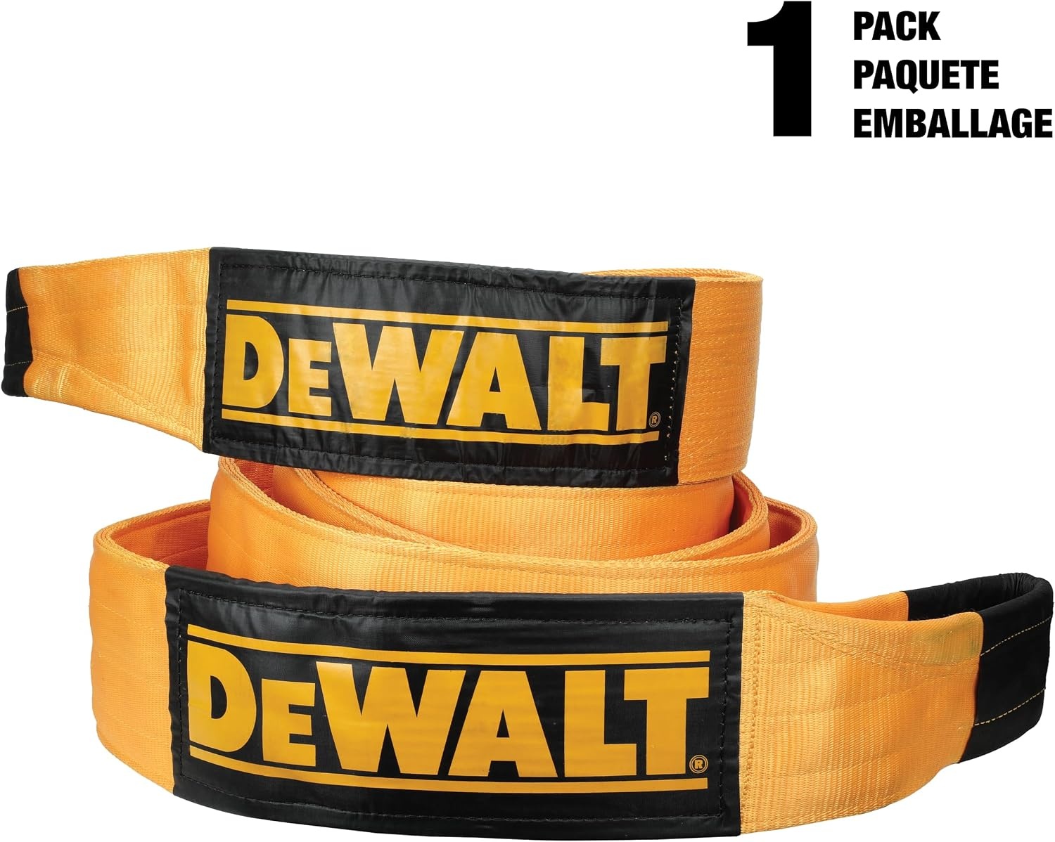 image:imageDEWALT 650150000 lbs Tow amp Recovery Strap with Reinforced Looped Ends 4Ply Weather amp WearResistant StrapOversized Wear Guards Recover SemisConstruction VehiclesMotorhomes From Tough Terrain8 x 30