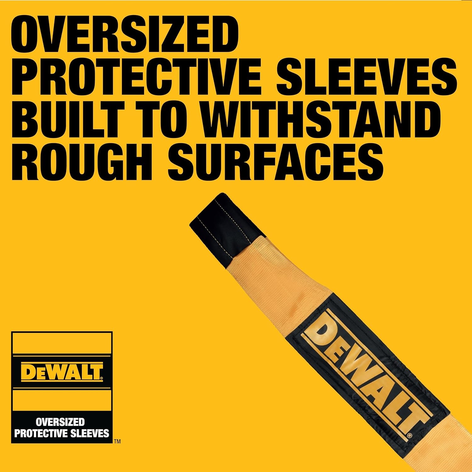 image:imageDEWALT 650150000 lbs Tow amp Recovery Strap with Reinforced Looped Ends 4Ply Weather amp WearResistant StrapOversized Wear Guards Recover SemisConstruction VehiclesMotorhomes From Tough Terrain8 x 30